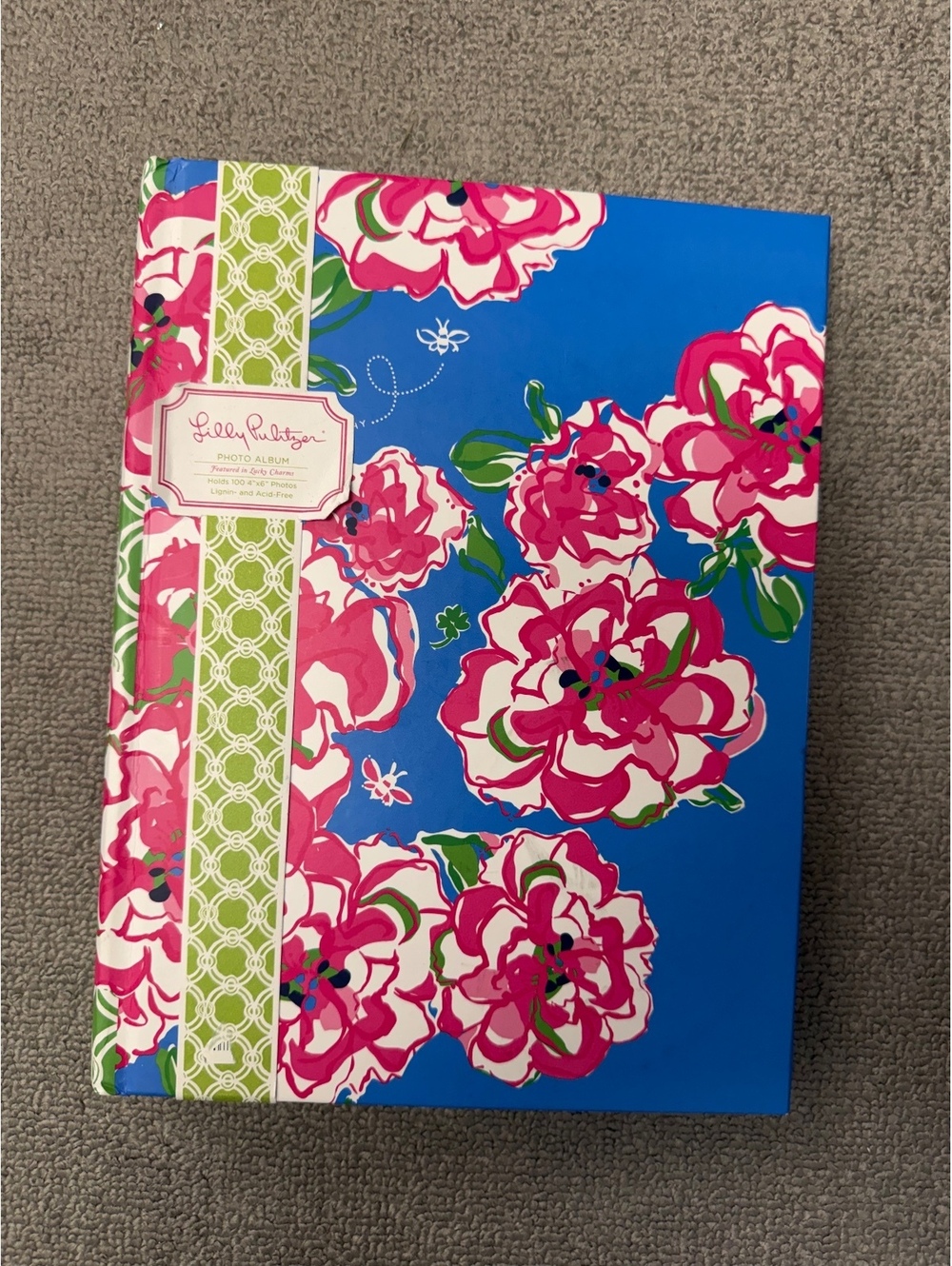 Lilly  Pulitzer Floral Pattern Photo Album with Blue, Pink, and Green Design